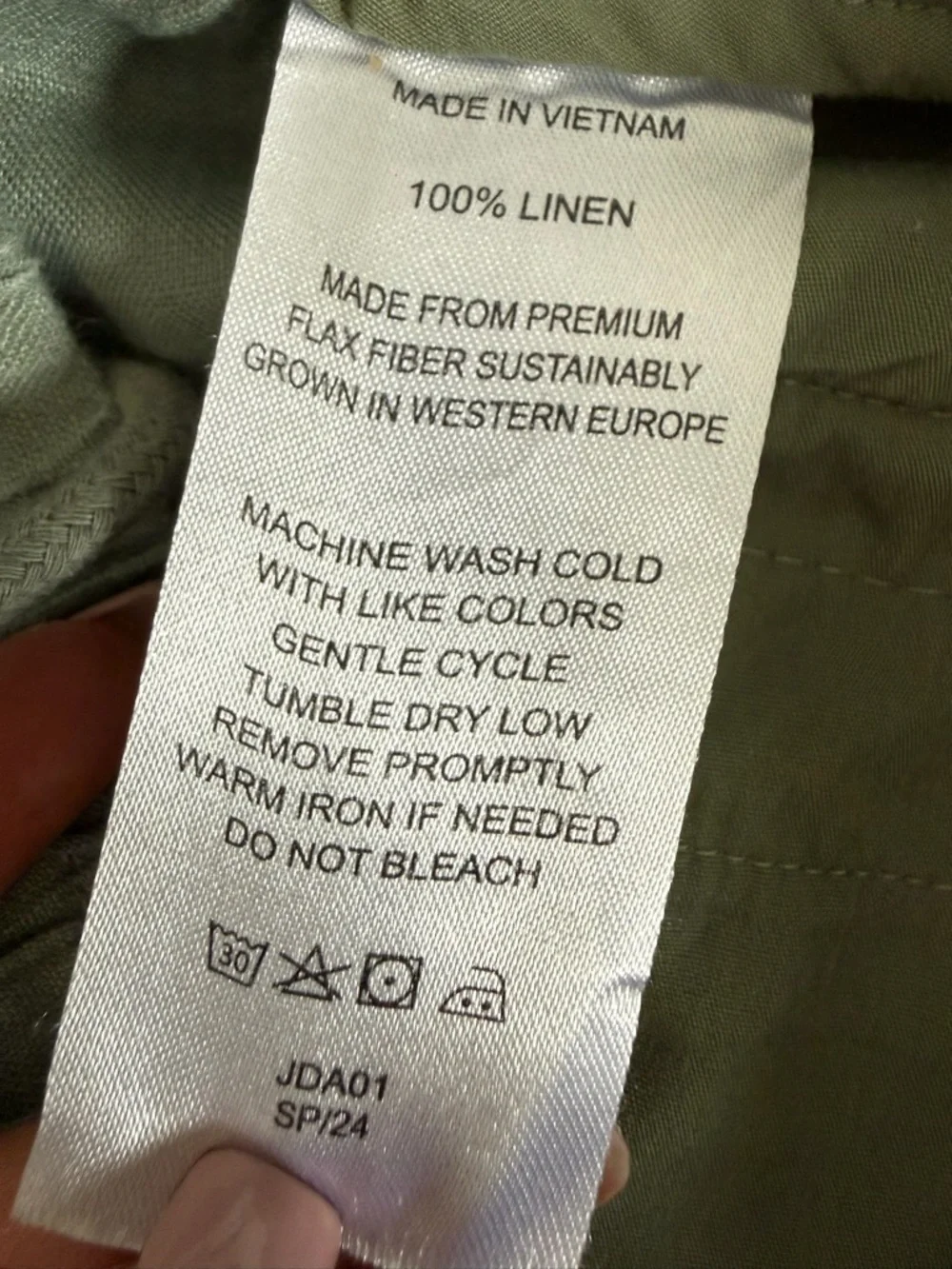 Quince 100% European Linen Pants Women S Sage Green Wide Leg Drawstring Pockets - Picture 4 of 7